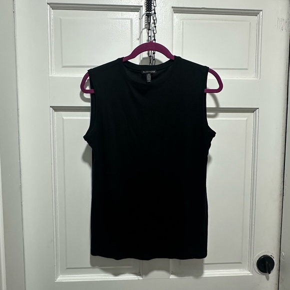 Eileen Fisher Classic Black Muscle Tee size Small Capsule Minimalist - Picture 2 of 5